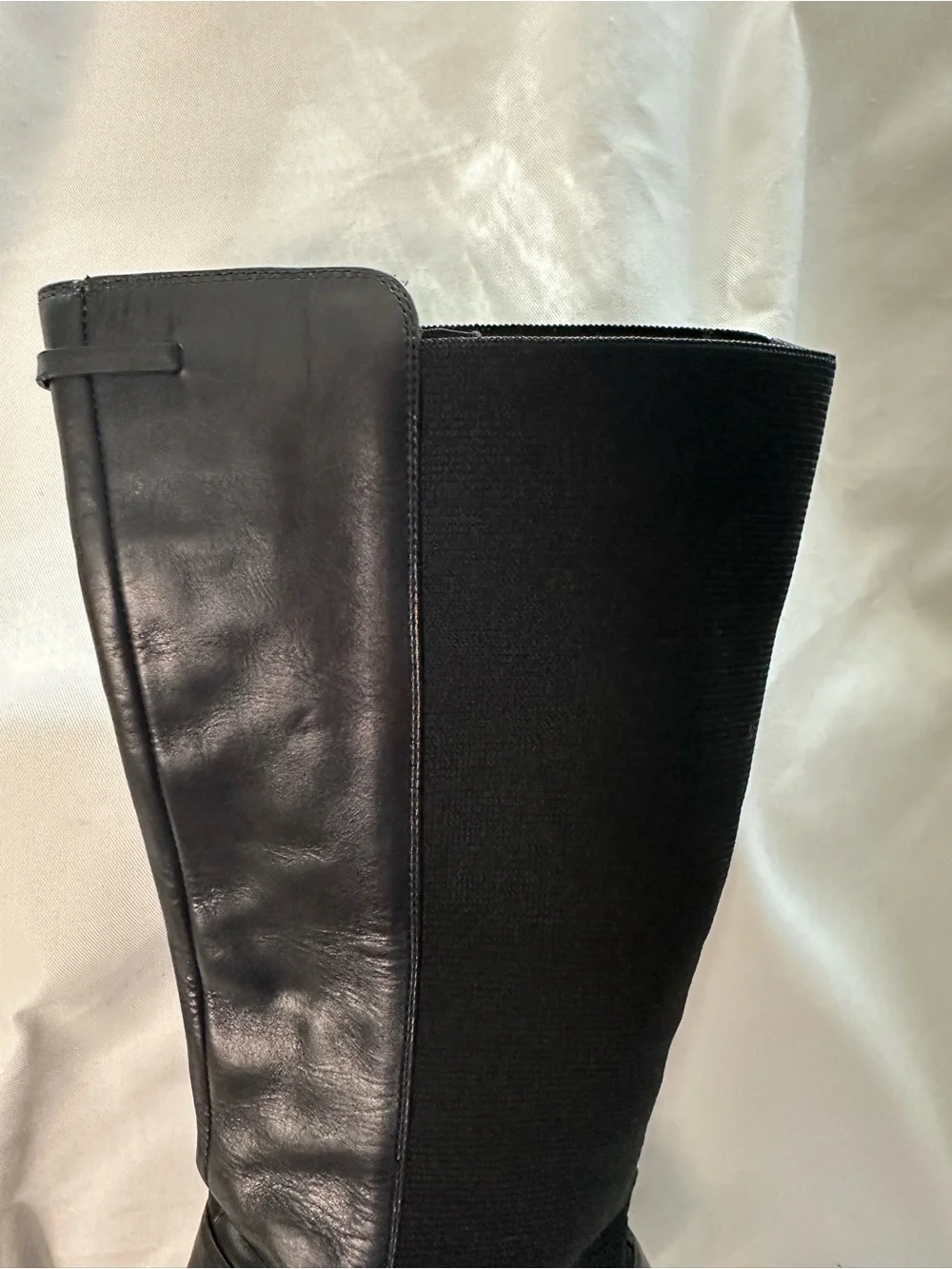 YSL Yves Saint Laurent Black Leather Tall Boots Italy